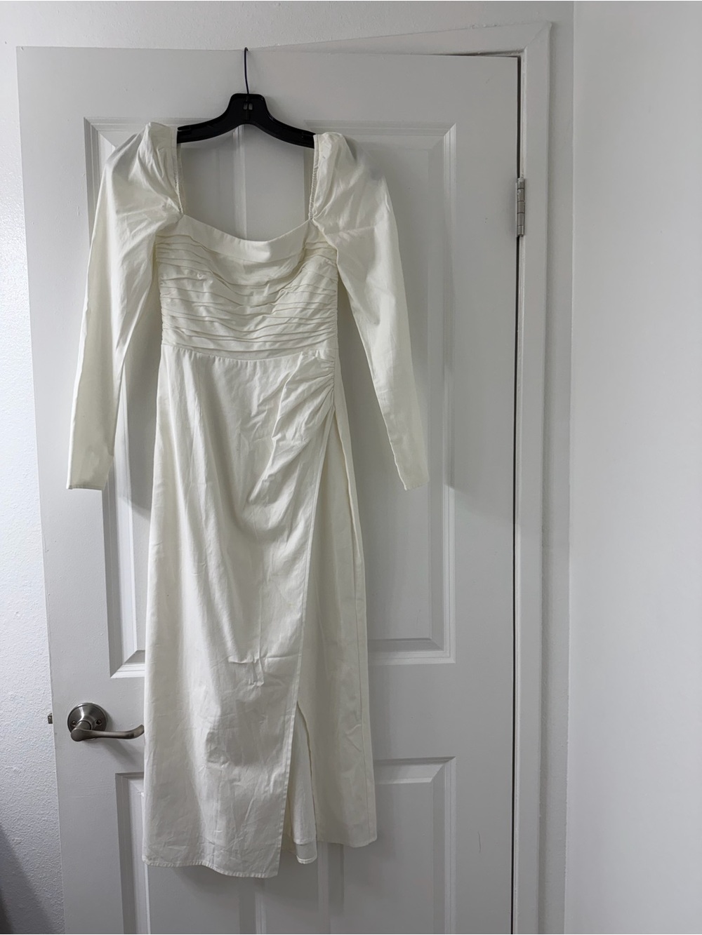 Reformation Ivory Long Sleeve Midi Dress